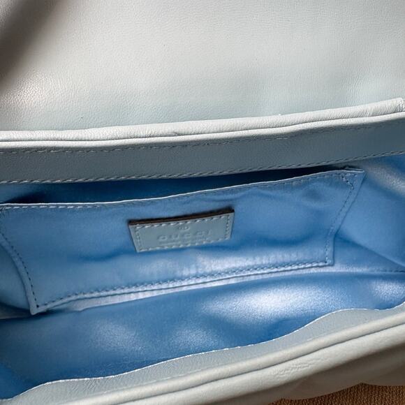 Gucci baby Blue Shoulder Horsebit Chain Small Leather Shoulder Bag - Picture 9 of 12